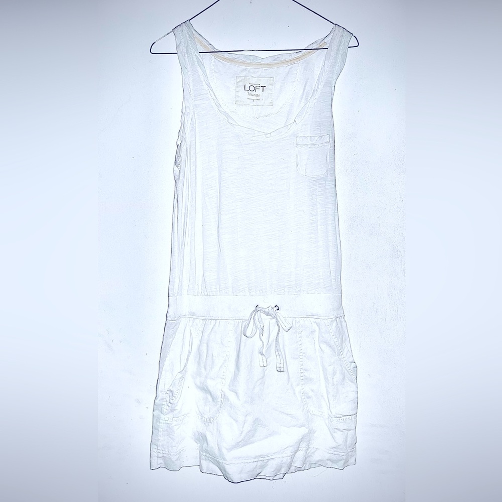 LOFT Ann Taylor White Mini Tanktop Casual Dress